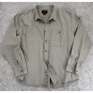 Filson Shipwright Fine Twill Shirt Men's 2XL Khaki Cotton Work Service Button Up